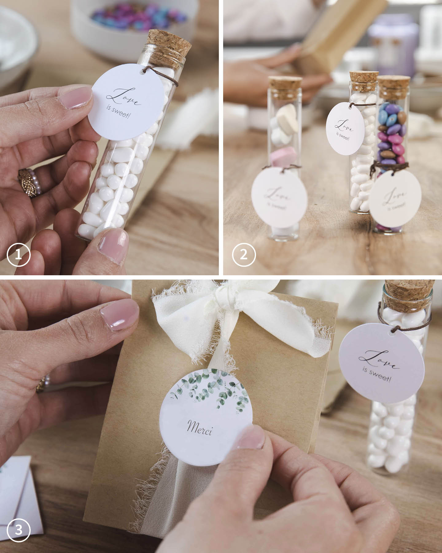 Sachets cadeaux invités mariage DIY