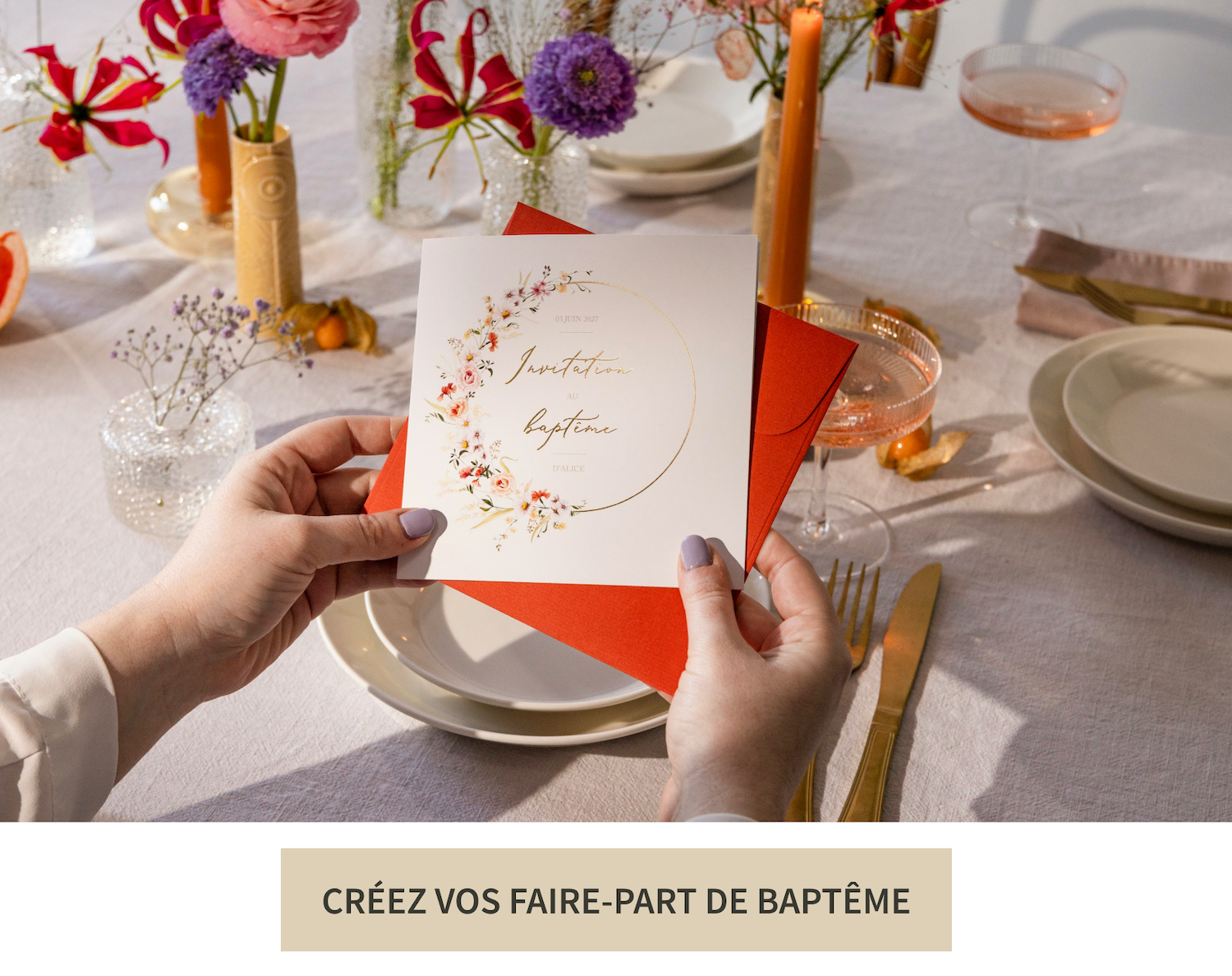 Créez vos invitations de baptême en ligne