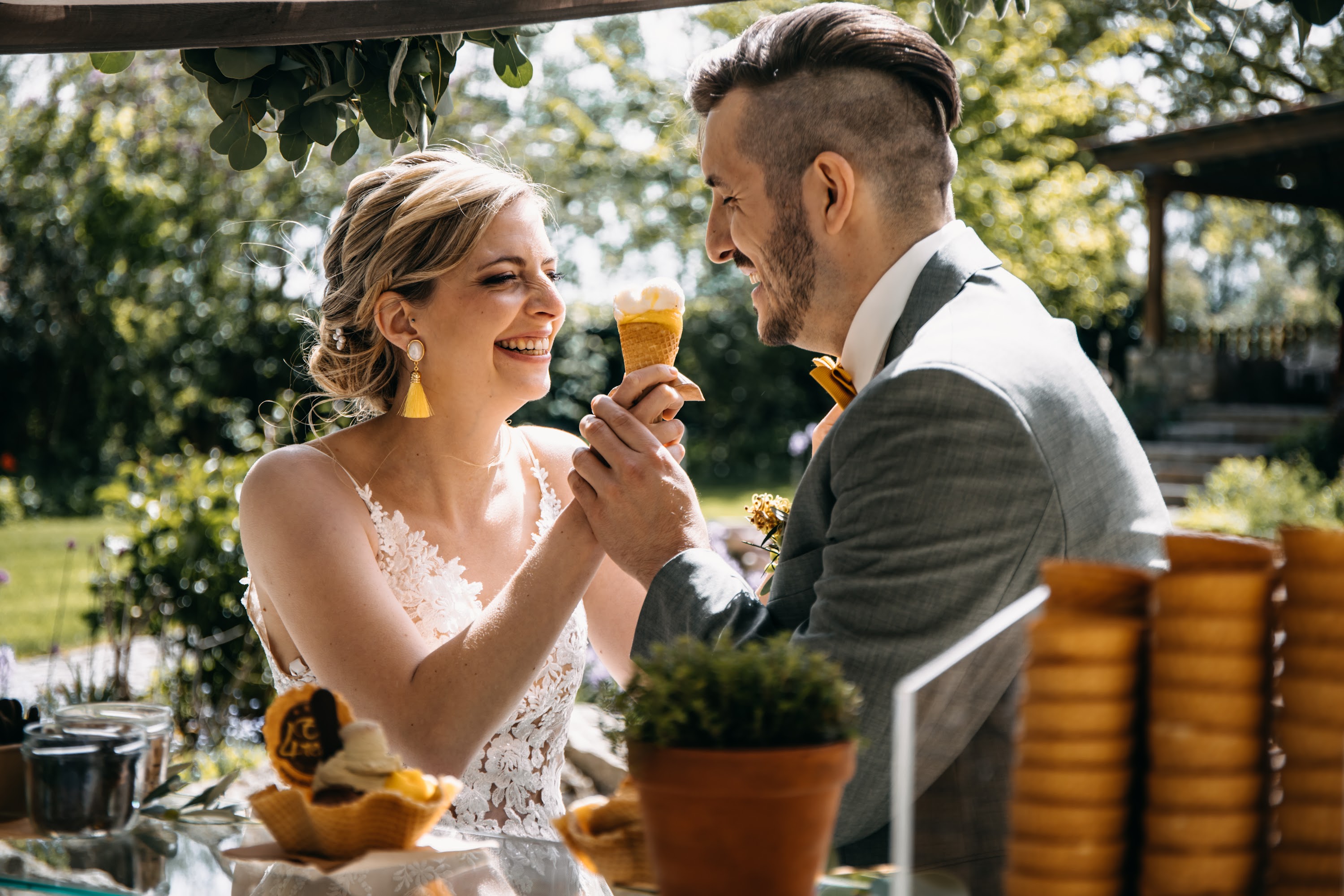 Des glaces comme alternatives au gâteau de mariage